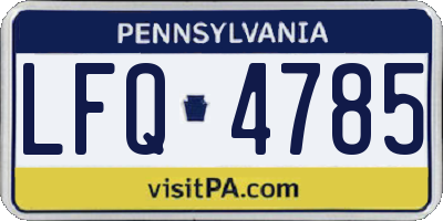 PA license plate LFQ4785
