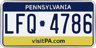 PA license plate LFQ4786