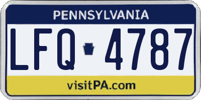 PA license plate LFQ4787