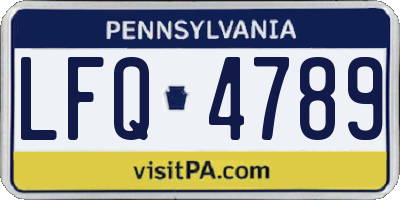 PA license plate LFQ4789