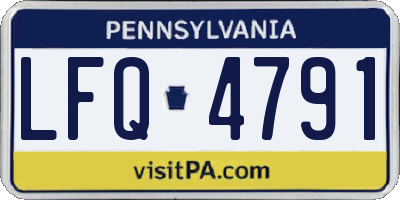 PA license plate LFQ4791