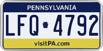 PA license plate LFQ4792