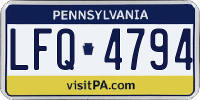 PA license plate LFQ4794