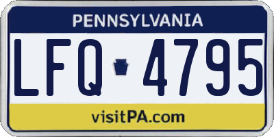 PA license plate LFQ4795