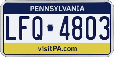 PA license plate LFQ4803