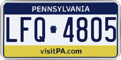 PA license plate LFQ4805