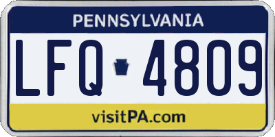 PA license plate LFQ4809