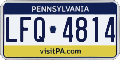 PA license plate LFQ4814