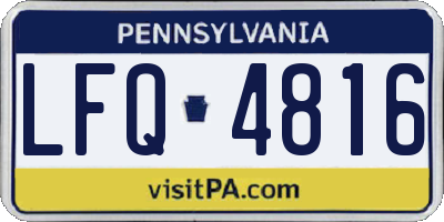 PA license plate LFQ4816