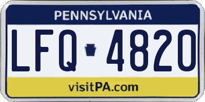PA license plate LFQ4820