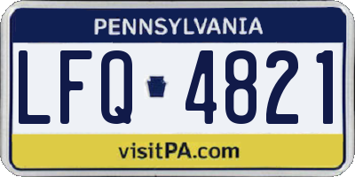 PA license plate LFQ4821