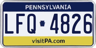 PA license plate LFQ4826