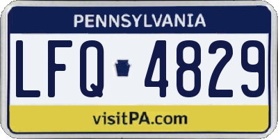 PA license plate LFQ4829