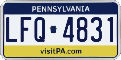 PA license plate LFQ4831