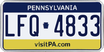 PA license plate LFQ4833