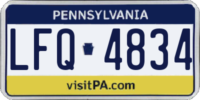 PA license plate LFQ4834