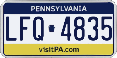 PA license plate LFQ4835