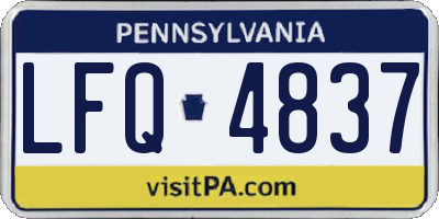 PA license plate LFQ4837