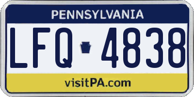 PA license plate LFQ4838