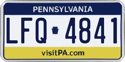 PA license plate LFQ4841