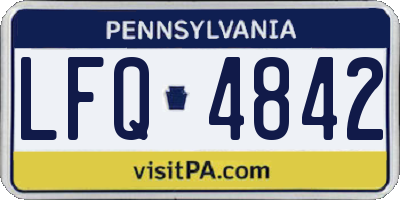 PA license plate LFQ4842