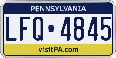 PA license plate LFQ4845