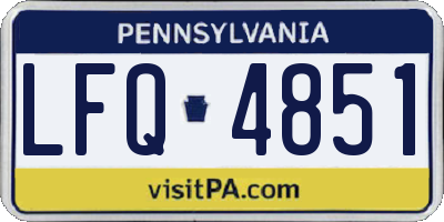 PA license plate LFQ4851