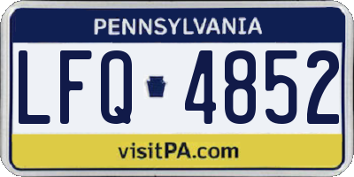 PA license plate LFQ4852