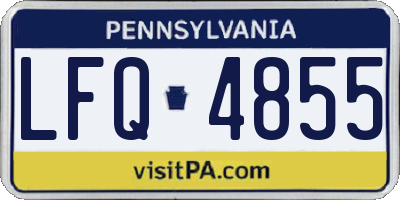 PA license plate LFQ4855