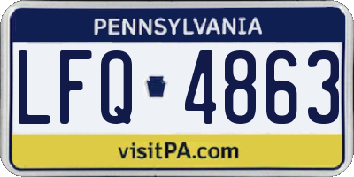 PA license plate LFQ4863