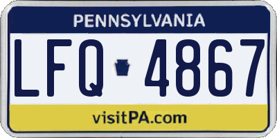 PA license plate LFQ4867
