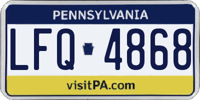 PA license plate LFQ4868