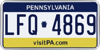 PA license plate LFQ4869