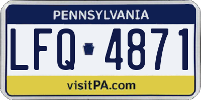 PA license plate LFQ4871