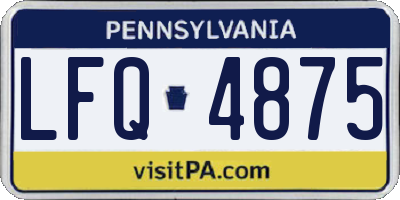 PA license plate LFQ4875