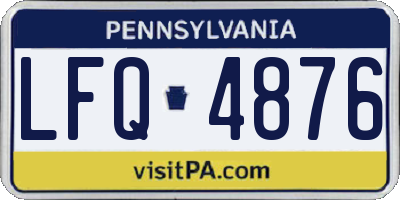 PA license plate LFQ4876