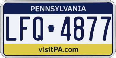 PA license plate LFQ4877