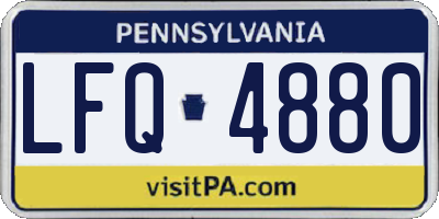 PA license plate LFQ4880