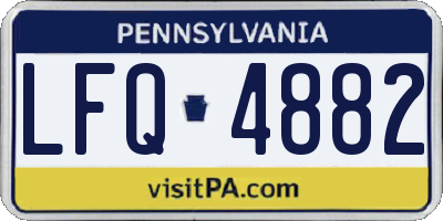 PA license plate LFQ4882