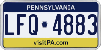 PA license plate LFQ4883