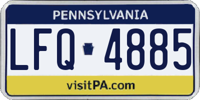 PA license plate LFQ4885
