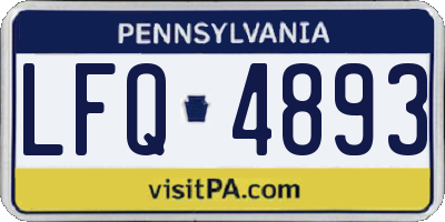 PA license plate LFQ4893