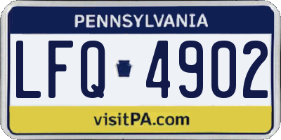 PA license plate LFQ4902