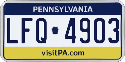 PA license plate LFQ4903