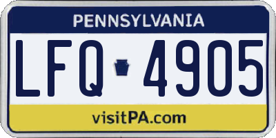 PA license plate LFQ4905