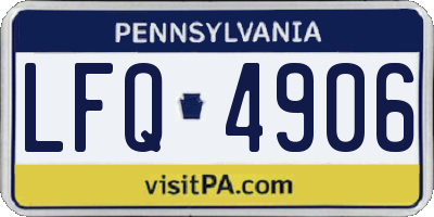 PA license plate LFQ4906