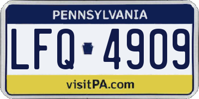 PA license plate LFQ4909