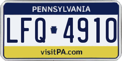 PA license plate LFQ4910