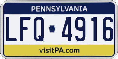 PA license plate LFQ4916