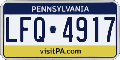 PA license plate LFQ4917